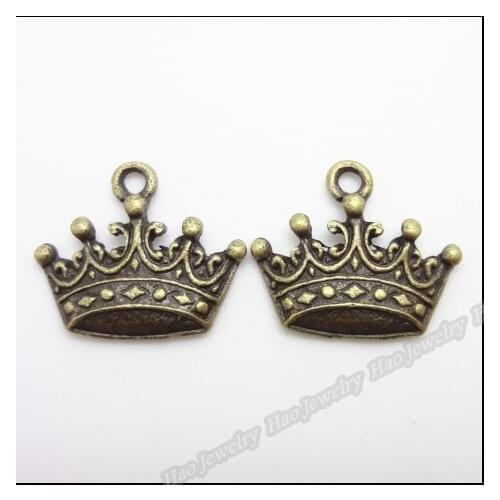 170pcs Vintage Charms Imperial crown Pendant Antique bronze Fit Bracelets Necklace DIY Metal Jewelry Making
