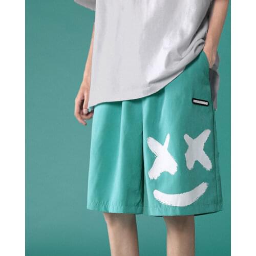 2021 Newest Summer Casual Shorts Mens Running Sport Loose Home Shorts Men Male Plus Size Printed Clothing with Pocket