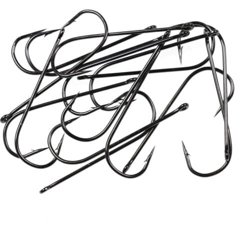 500PCS Aberdeen Long Shank Fish Hook Saltwater Fresh Water Hooks Sabiki Rig Streamer Fly Hook Size 10 4 2 2/0 Wholesale