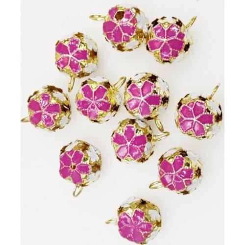 8 Colors Fashion Hollow out Jingle Bells Christmas Decorative Parts Golden New Year Gifts Jewelry Accessories Copper Pendant