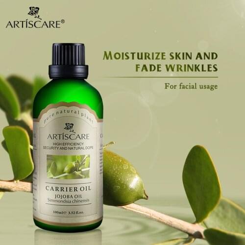 ARTISCARE 100% Natural Jojoba Base Oil 100ml Essential Oil for Moisturize Hydrated Fade Wrinkles Massage Oil SPA Carrier Oil