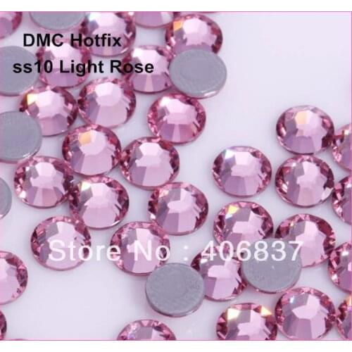 Free Shipping! 1440pcs/Lot, ss10 (2.7-2.9mm) High Quality DMC Light Rose Iron On Rhinestones / Hot fix Rhinestones