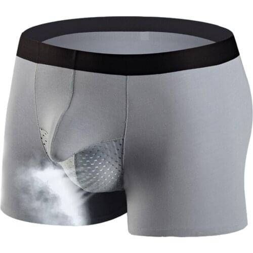 Mens Underwear Boxers shorts Sexy Elephant Nose Bulge Pouch scrotum testicle Breathable moisture-proof Mesh Boxers large size