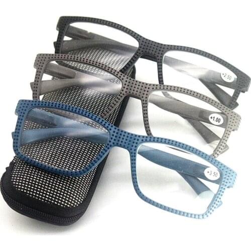 Brand Men Square Reading Glasses Ultra Light Portable Presbyopic Glasses Colorful Male Magnifier For Read +1.0 +1.5 +2.0~3.5