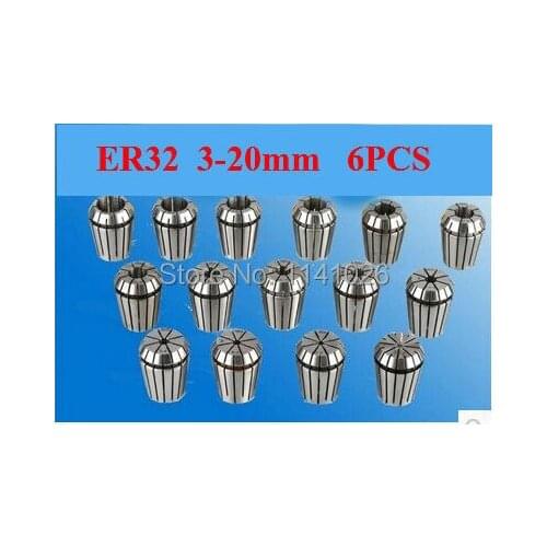 Free Shipping 6PCS for Choose ER ER32 Collet Chuck for Spindle Motor Engraving/Grinding/Milling/Boring/Drilling/Tapping