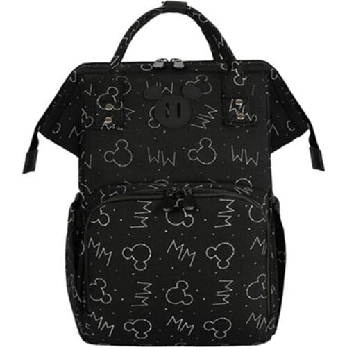 Disney Mickey Minnie Diaper Bag Mommy Maternity Backpack Large Capacity Travel Backpack Outing Multifunctional Storage Bag