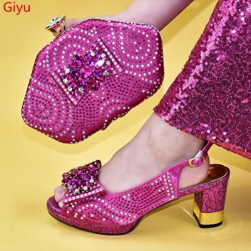 Doershow beautiful Shoes And Bag Set New 2019 Women Shoes And Bag Set In Italy Italian Shoes with Matching Bags Set! HLC1-17