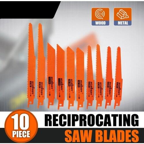 2020-SEDY 10Pcs Reciprocating Saw Blades Set Electric Saw zall Hackzall Metal Wood 1/2" for Cutting Metal Materials