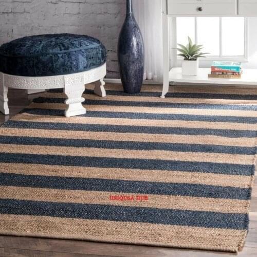 Rug 100% Natural Jute Home Living Room Decoration Hand-woven Area Loop Style Rectangular Double-sided Modern
