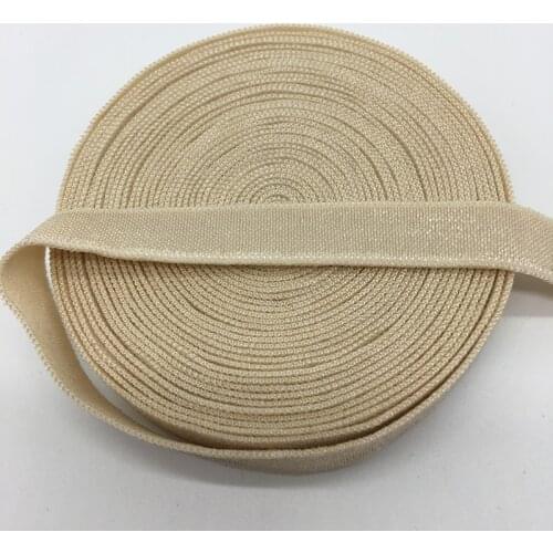 5Yards/lot 3/8" 10mm Khaki Solid Shiny Satin Elastics Band Headband Bra Strap Dress Sewing Trim