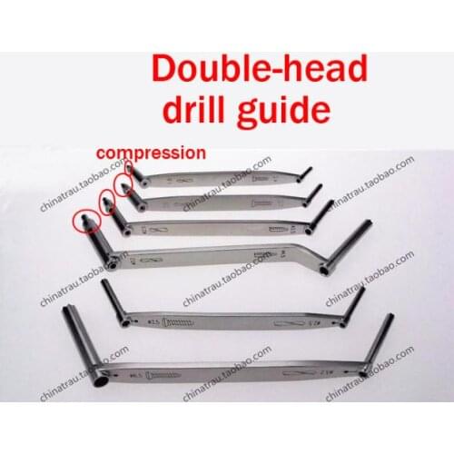 Small animal orthopedic instrument bone screw double head drill guider dual purpose spring compression drill tapping sleeve ao