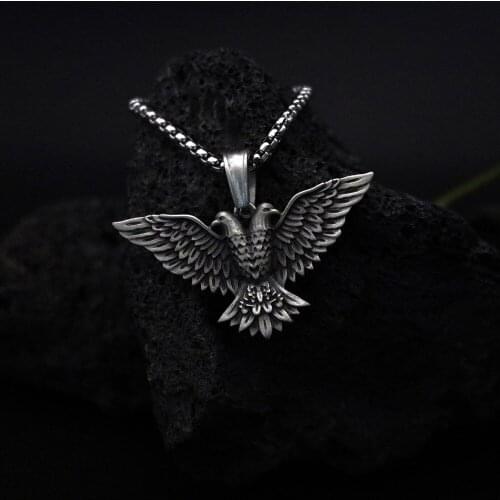New ins style double-headed eagle pendant mens hip-hop necklace punk jewelry animal fashion pendant accessories