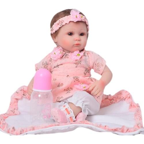KEIUMI 42 cm Soft Silicone Baby 17 inch Reborn Babies Girl Dolls Realistic Kids Playmates Boneca Reborn Fashion DIY Toys