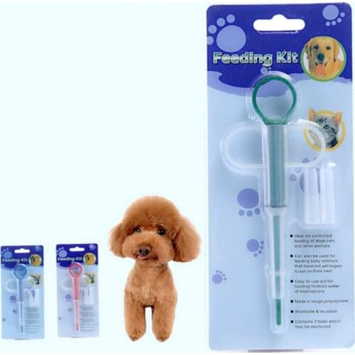 Pet Puppy Dog Cat Pills Dispenser Feeding Kit Medicine Control Rods Pills Capsule Pusher Feeding Injection Needle Kit 1PC