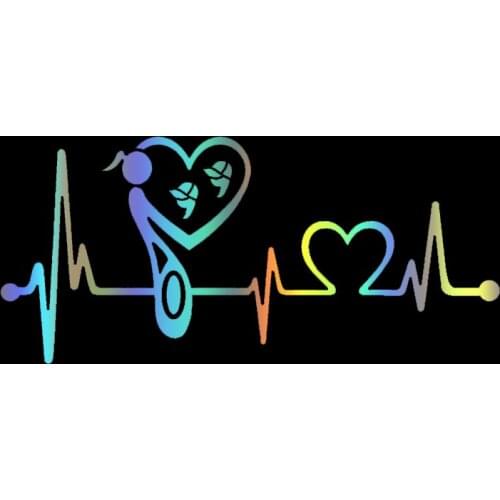 LLY-0816 Various Sizes/Colors Car Stickers Mom Twin Boys Heartbeat Lifeline Modeling Decal PVC Auto Motorcycle Waterproof Decals