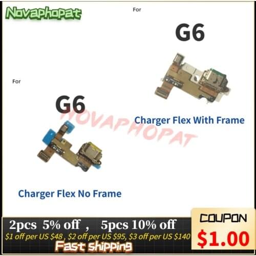 Novaphopat For LG G6 H870 H871 Type C USB Dock Charging Charger Port Connector Microphone Mic Flex Cable 10pcs/lot