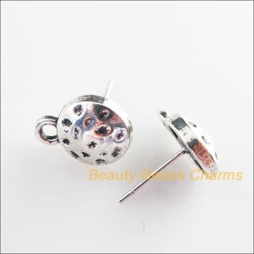 New 8Pcs Tibetan Silver Color Round Wire Earrings Hooks Findings 15mm