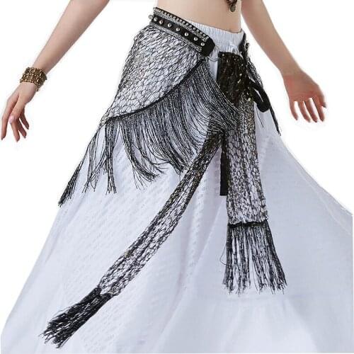 NEW Belly Dance Costume Tribal Tassel hip scarf wrap belt Skirt Fringes women belly dancing Belt with Rings
