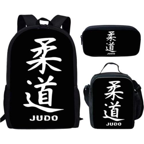 New Custom pattern Backpack Judo martial arts Print School Bags for Girls 3pcs/set Primary School Bag Children School Backpack