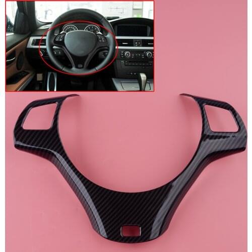 Carbon Fiber Style Steering Wheel Trim Cover Fit For BMW 3 Series E90 2005 2006 2007 2008 2009 2010 2011 2012