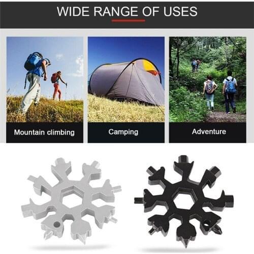 EDC Tool Openers 18 IN 1 Multi Tool Portable Outdoor Products Snowflake Shape W/ Key Ring Screwdrive Kitchen Tools Ｃard