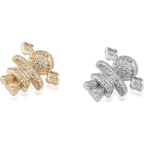 16×18mm Pavé Crystal Girl Style Classic Personality Alloy Connector DIY Bracelet Necklace Gift For Girlfriend Lover