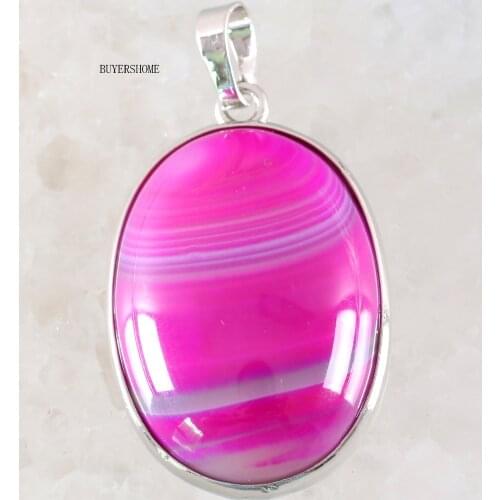 Women Jewelry Gift Natural Stone Cabochon Oval Bead Rose Veins Onyx Pendant for Necklace 1Pcs K672