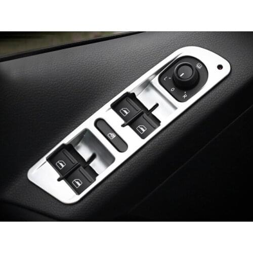 Fit For Tiguan 2012 2013 2014 2015 ABS Matte Interior Door Armrest Trim sticker Window Lifter Button Switch Cover Bezel 4pcs