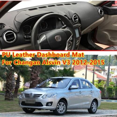 ForChangan Alsvin V3 2012-2015 PU Leather Anti-Slip Mat Sunshade Dashmat Protect Carpet Dashboard Cover Pad Accessories