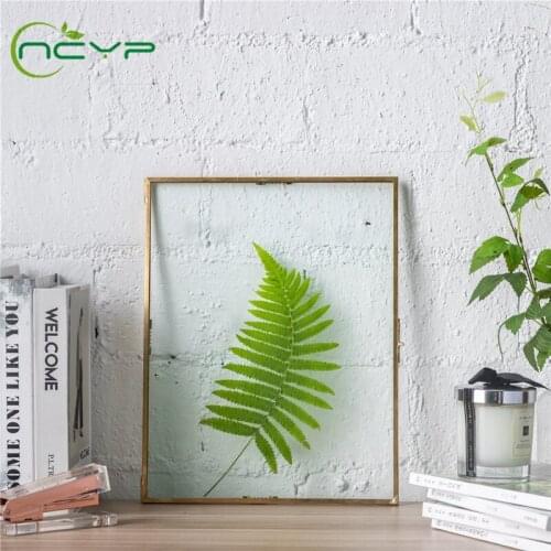 NCYP Rectangle Glass Photo Frame Modern Display Poster Plants Specimen Clip Home Office Wall Decoration Card Double Glass Frame