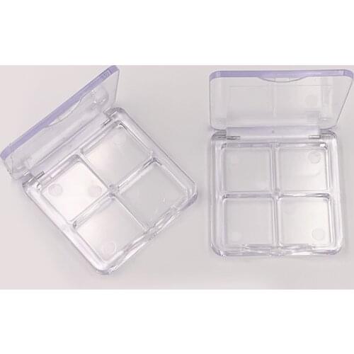 2PCS 4 Grids Empty Eyeshadow Dishes DIY Eyeshadow Palettes Eyeshadow Subpackaging Boxes for Women Girls Ladies Refillable Box