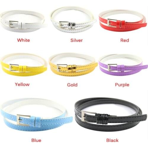 Candy Color Belts For Women Small Thin Pu Leather Belt 100cm Beautiful Hot Woman Multicolor Belt