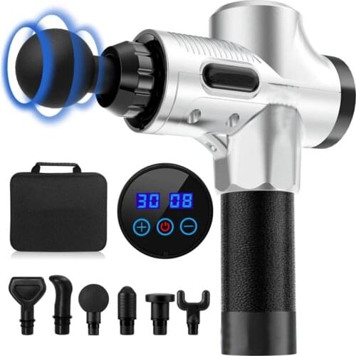 30 Speed LCD Massage Gun Deep Tissue Percussion Muscle Massage For Pain Relief Neck Massager Electric Body Relaxation Massager