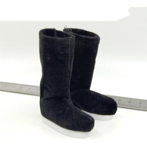 Hot Sales KC001 1/6 Ancient China Qing Dynasty General Fuyuan Yellow Version Black Long Solid Boots Shoes For 12 inch Body Doll