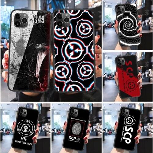 Scp Special Containment Phone Case Cover Hull For iphone 5 5s se 2 6 6s 7 8 12 mini plus X XS XR 11 PRO MAX Frosted black