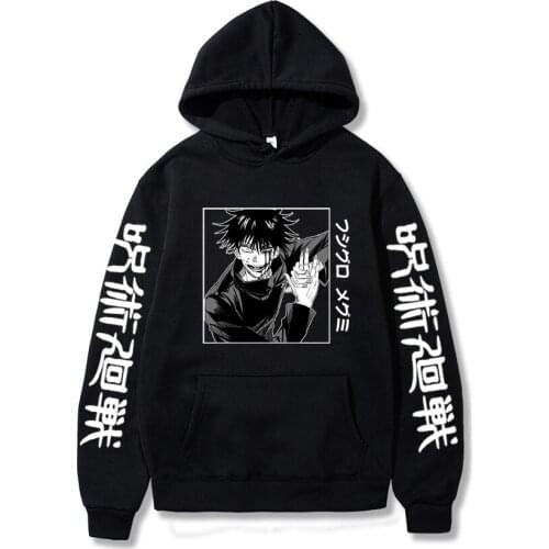 Gothic Terror Manga Boys Fushiguro Megumi Jujutsu Kaisen Anime Hoodies Harajuku Streetwear Oversized Winter Men Women Sweatshirt
