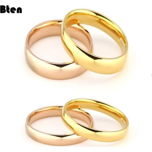 Bten 2/4/6/8mm Thin Rings Female Jewelry Black Silver Color Rose Gold Color Stainless Steel Elegant Party Tail Ring for Woman