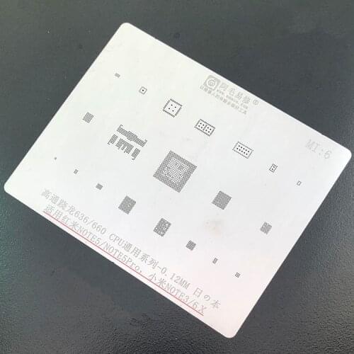 For Xiaomi 6X/Note3 Redmi Note5/Pro BGA Stencil 636/660 CPU Reball IC Solder Heat Template Tin Plant Steel Net 0.12mm Thickness