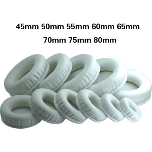 Universal Replacement Earpads 45mm 50mm 60mm 65mm 70mm 75mm 80mm White Protein Skin Memory Foam Ear Pads Cushions for Sony ATH