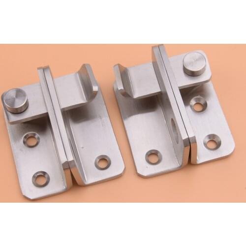 Silver Stainless Steel Cabinet Closet Sliding Safety Door Gate Bolt Latch Guard Catch L
