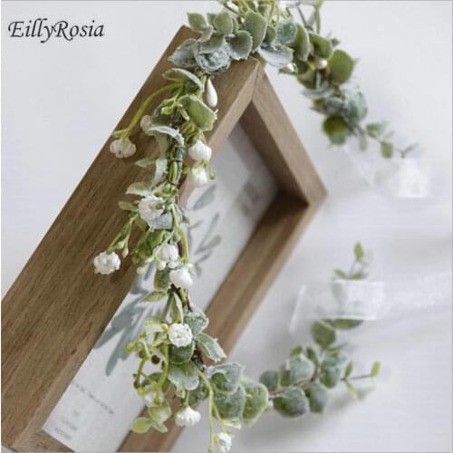 Elegant Flower Wreath Crown Bridal Headband Women Hair Accessories Headdress Boho Wedding Floral Garland Flower Headwear Beach