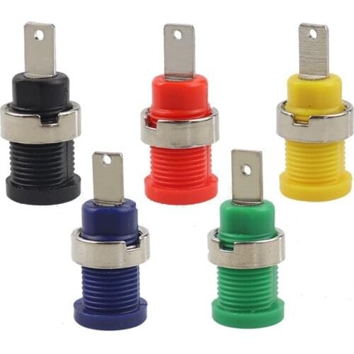 10Pcs Insulated Safety 4mm Banana Female Jack Panel Mount Socket Binding Post Connector