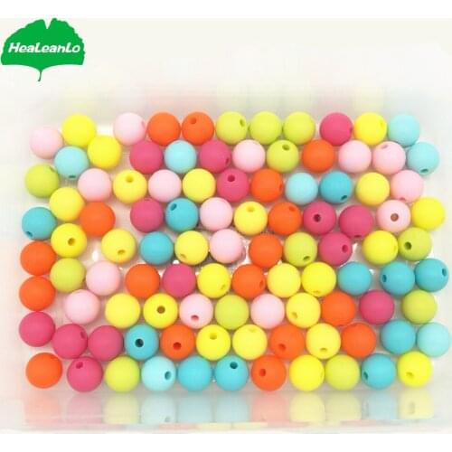40Pcs Silicone Beads Baby Teething Chewable Teethers Safe Toys For Pacifier Chain Leash Decoration BPA Free 10mm