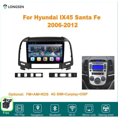 9" Android 10 For Hyundai IX45 Santa Fe 2006,2008,2009,2010,2011,2012 Multimedia Video GPS Navigation Car DVD Player Auto Navi