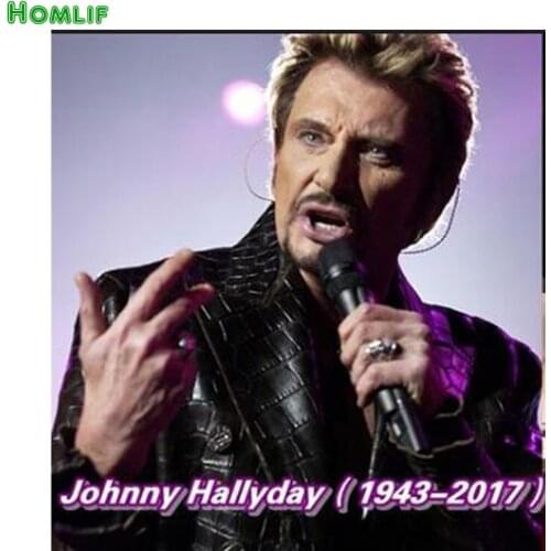 Diamond painting superstar singer johnny hallyday cross stitch diy rhinestone embroidery plastic craft painting full of diamonds