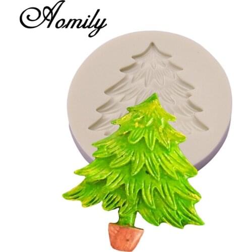 Aomily DIY Christmas Tree Silicone Chocolate Mould Cake Decorating Tools Cupcake Cookies Silicone Mold Muffin Pan Baking Gift