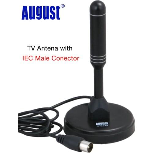 August DTA240 1080P HD Digital TV Antenna UFV VFH Portable Indoor/Outdoor HDTV Antennas for DVB-T DVB-T2 ISDB ATSC USB TV Tuner
