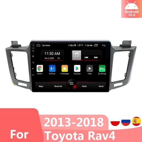 10.1inch Android10.0 GPS 2 Din Car Radio Navigation Bluetooth Touch Screen Multimedia Video Player For Toyota RAV4 4 2013-2018