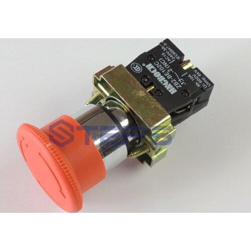 Free shipping Mushroom head emergency switch button self-locking 1NC XB2-BS542 22mm