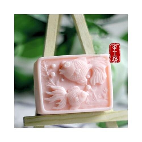 PRZY Mold Silicone Goldfish Handmade Soap Making Chinese Style Couple Fish Molds Chocolate Candle Candy Mold Cake Clay Resin